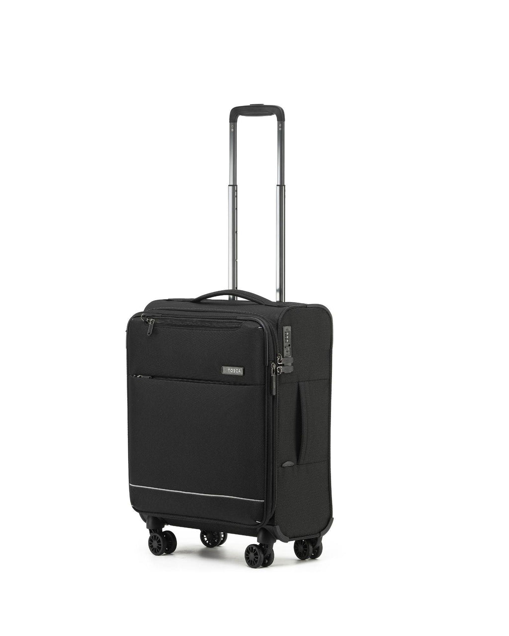 Tosca So Lite Expandable Softside Carry-On Spinner Suitcase - 54cm - Black Front Left Image 1