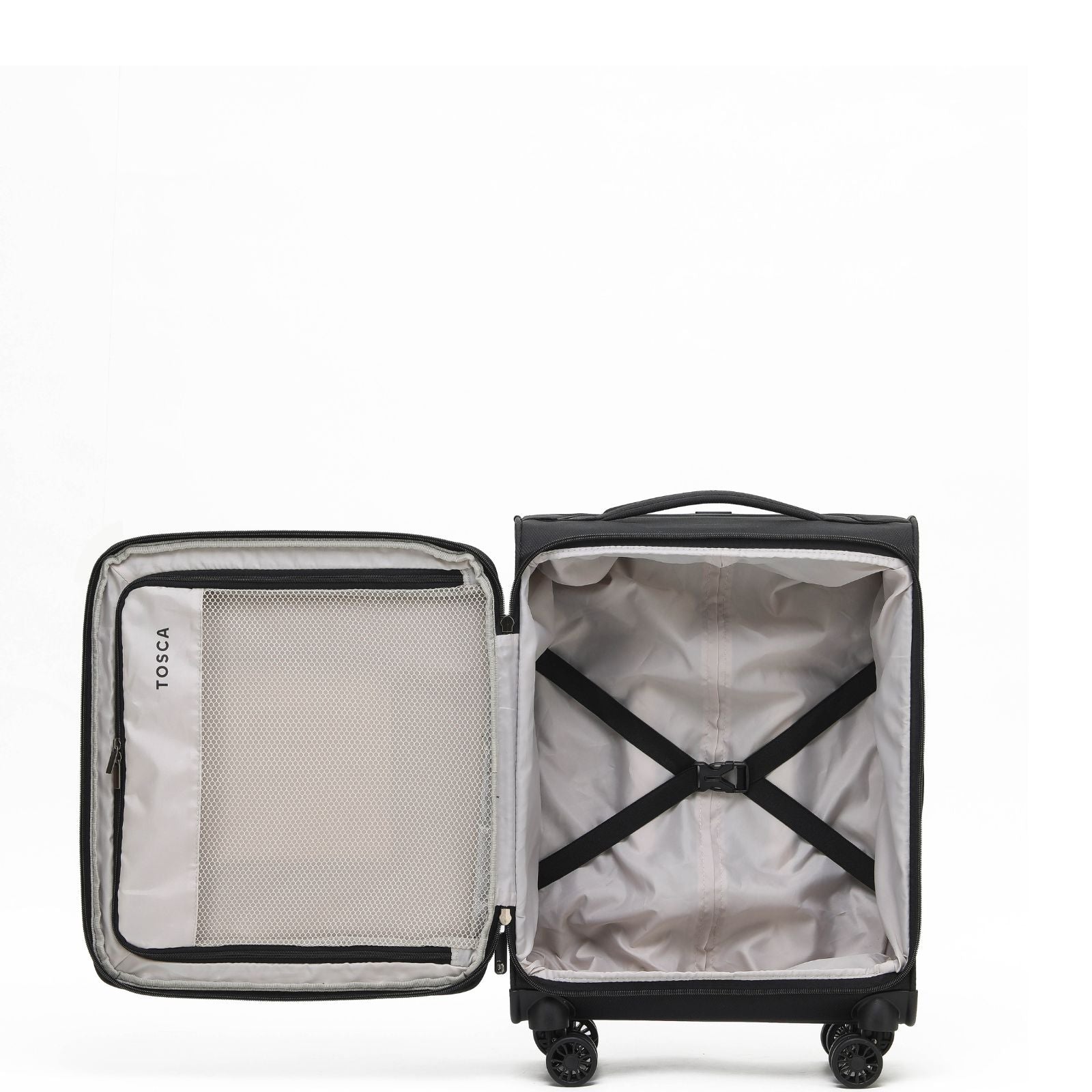 Tosca So Lite Expandable Softside Carry-On Spinner Suitcase - 54cm - Black