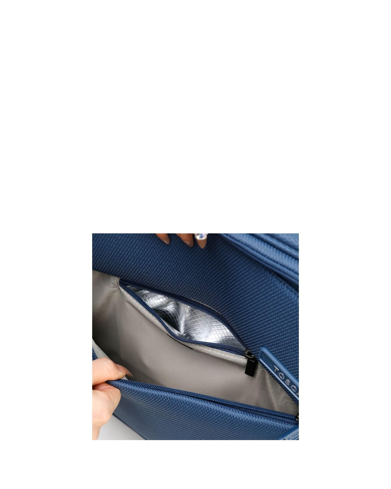 Tosca So Lite Expandable Softside Carry-On Spinner Suitcase - 54cm - Blue Front Image 6