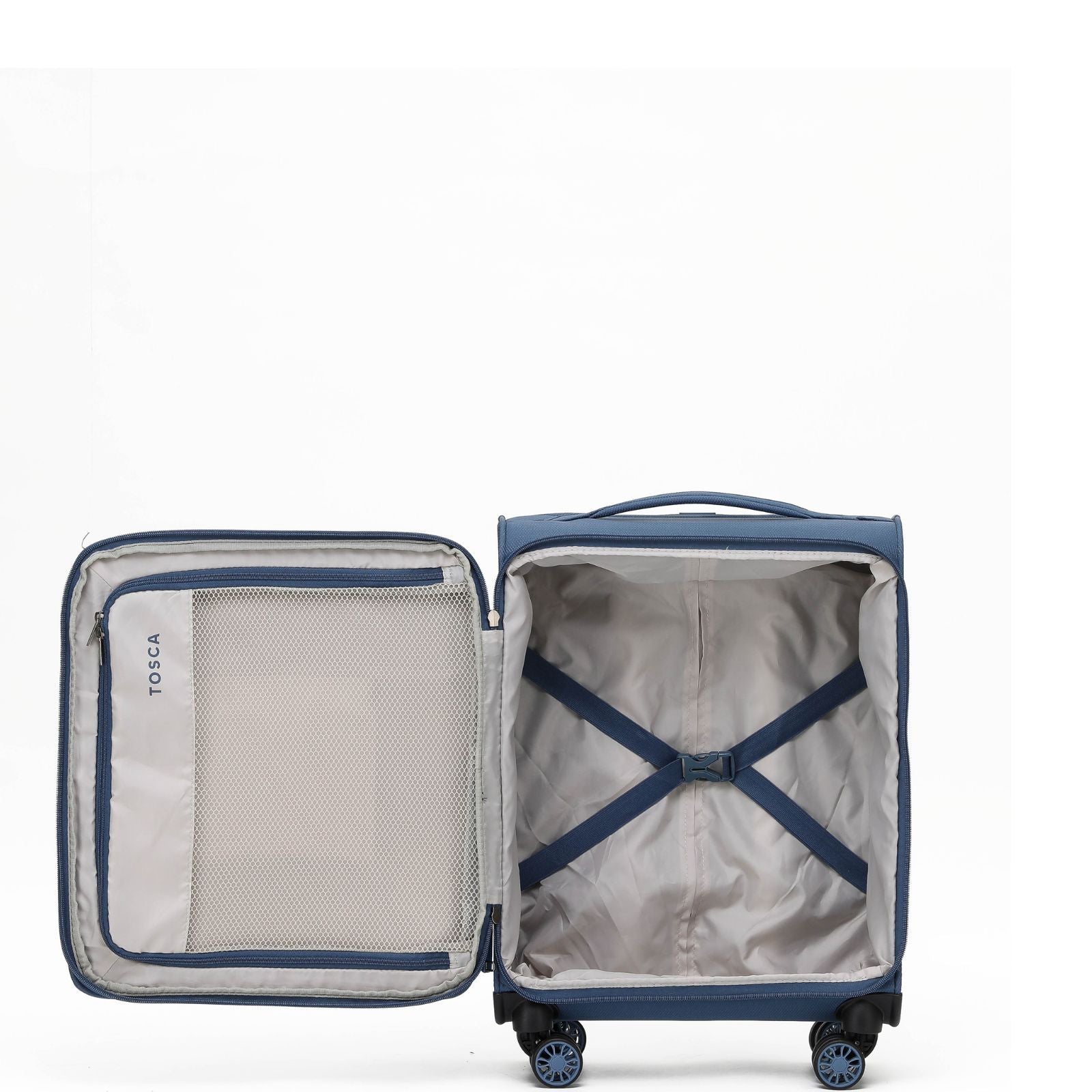 Tosca So Lite Expandable Softside Carry-On Spinner Suitcase - 54cm - Blue