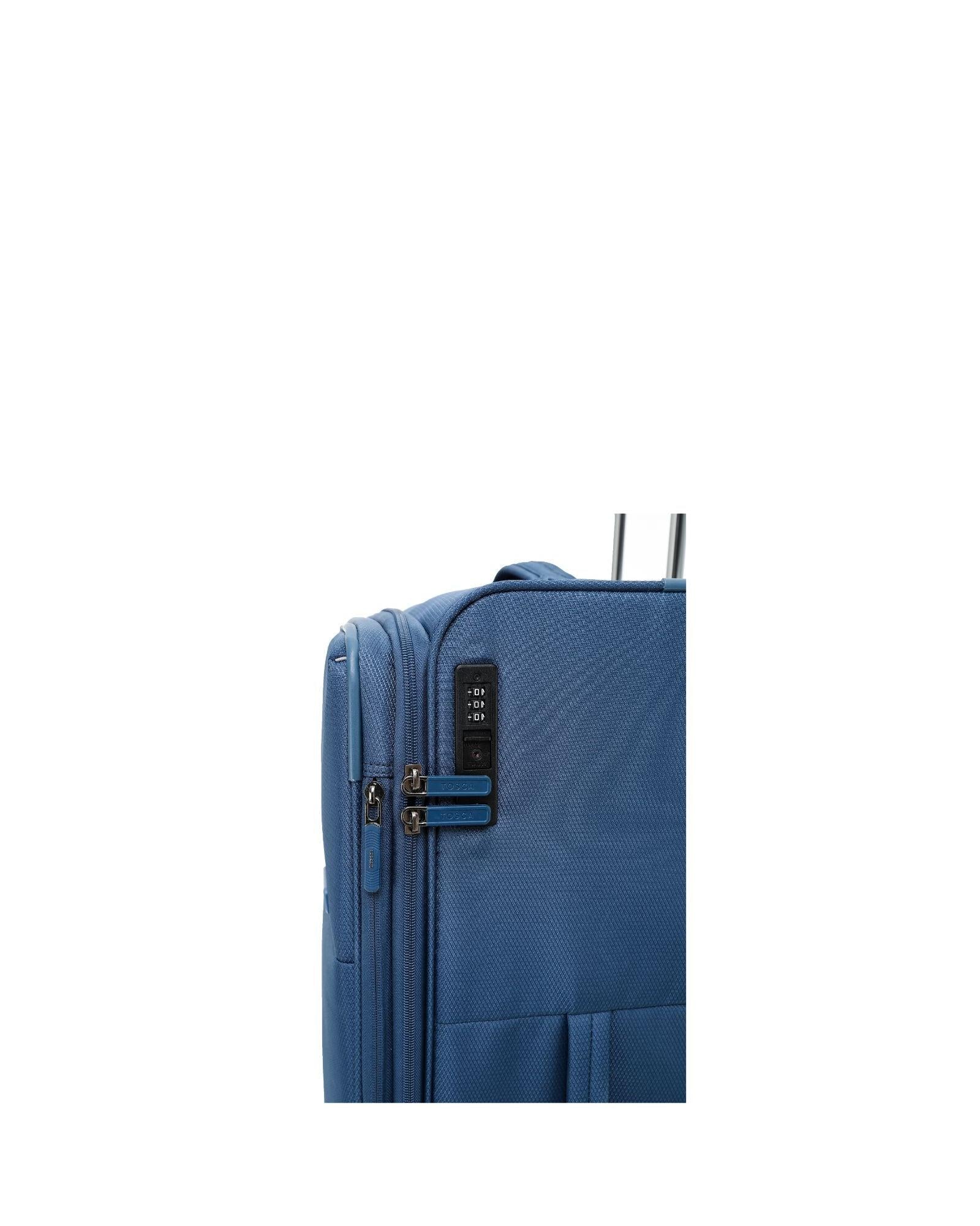 Tosca So Lite Expandable Softside Carry-On Spinner Suitcase - 54cm - Blue Image 5