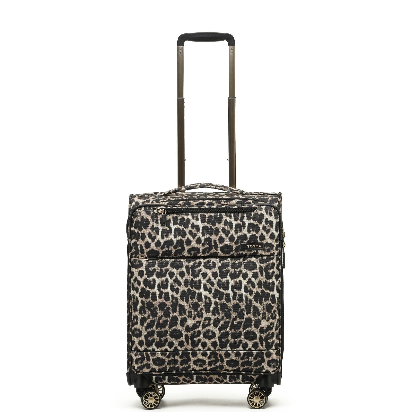 Tosca So Lite Expandable Softside Carry-On Spinner Suitcase - 54cm - Leopard Front Image 2