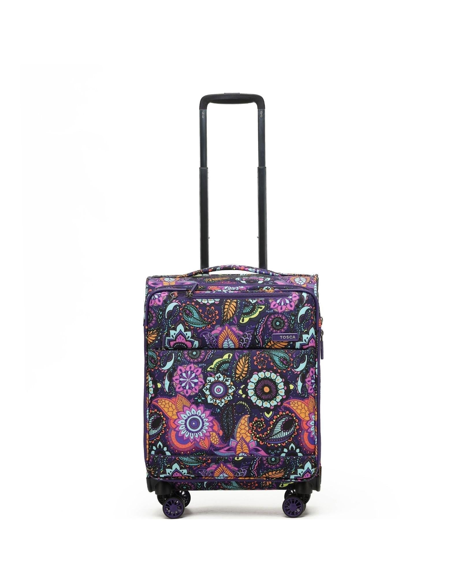 Tosca So Lite Expandable Softside Carry-On Spinner Suitcase - 54cm - Paisley Front Image 2
