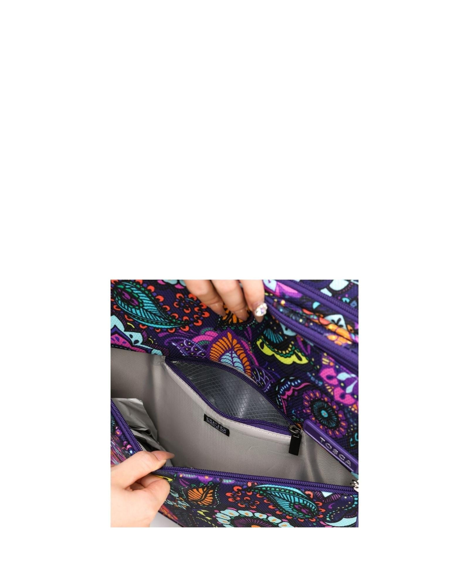 Tosca So Lite Expandable Softside Carry-On Spinner Suitcase - 54cm - Paisley Front Image 7