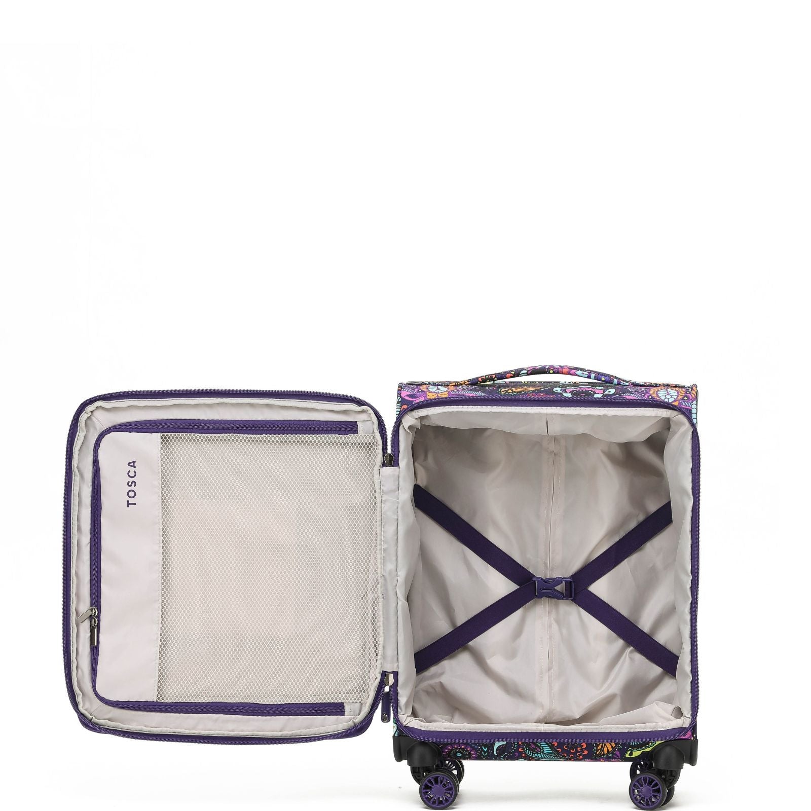 Tosca So Lite Expandable Softside Carry-On Spinner Suitcase - 54cm - Paisley
