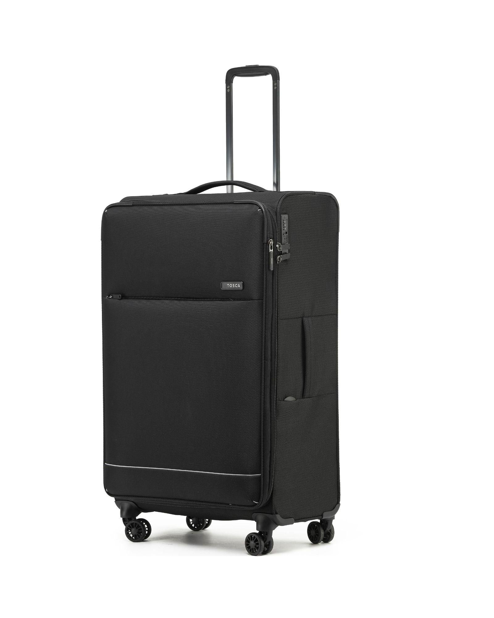 Tosca So Lite Expandable Softside Large Spinner Suitcase - 79cm - Black Front Left Image 1
