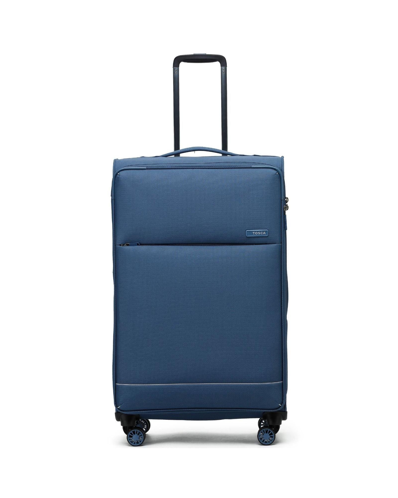 Tosca So Lite Expandable Softside Large Spinner Suitcase - 79cm - Blue Front Image 2