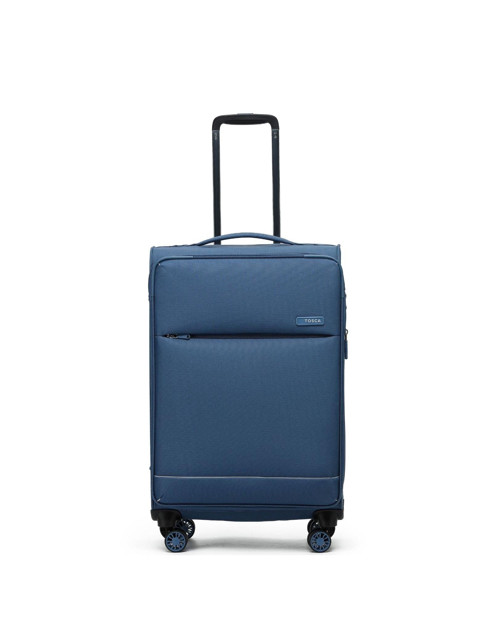 Tosca So Lite Expandable Softside Medium Spinner Suitcase - 67cm - Blue Front Image 2