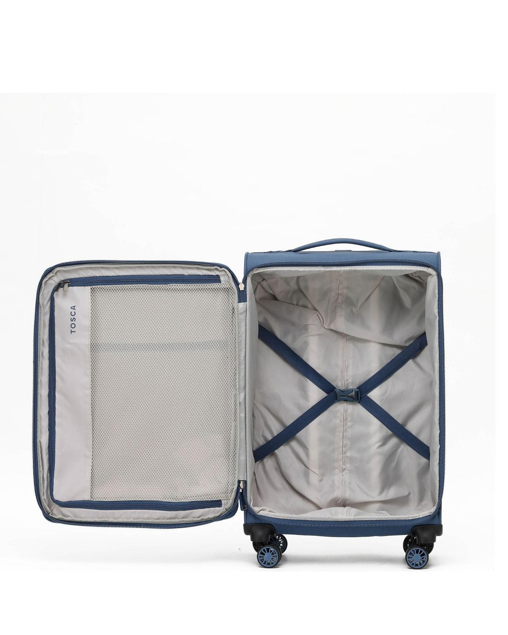 Tosca So Lite Expandable Softside Medium Spinner Suitcase - 67cm - Blue Interior Image 3