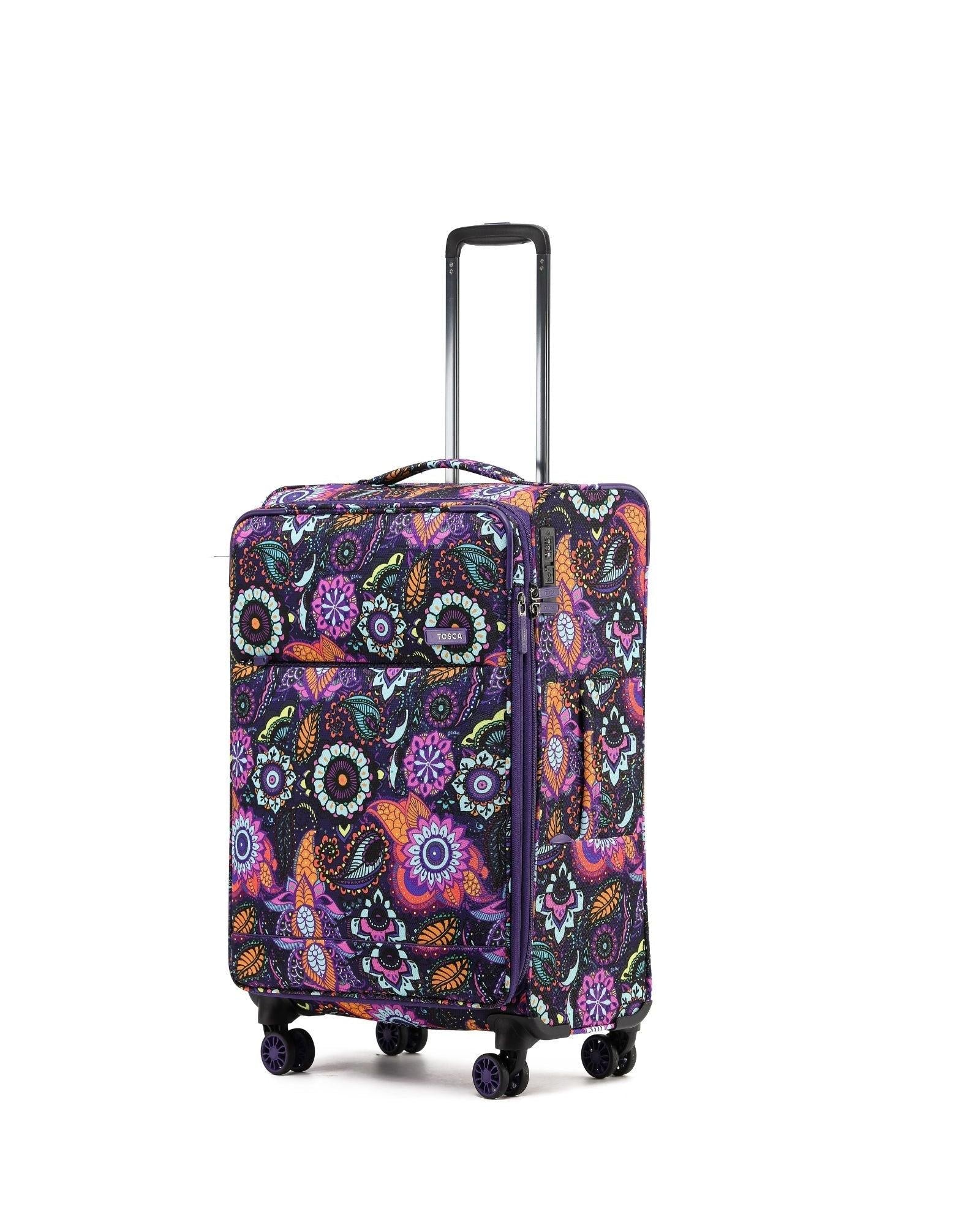 Tosca So Lite Expandable Softside Medium Spinner Suitcase - 67cm - Paisley Front Left Image 1