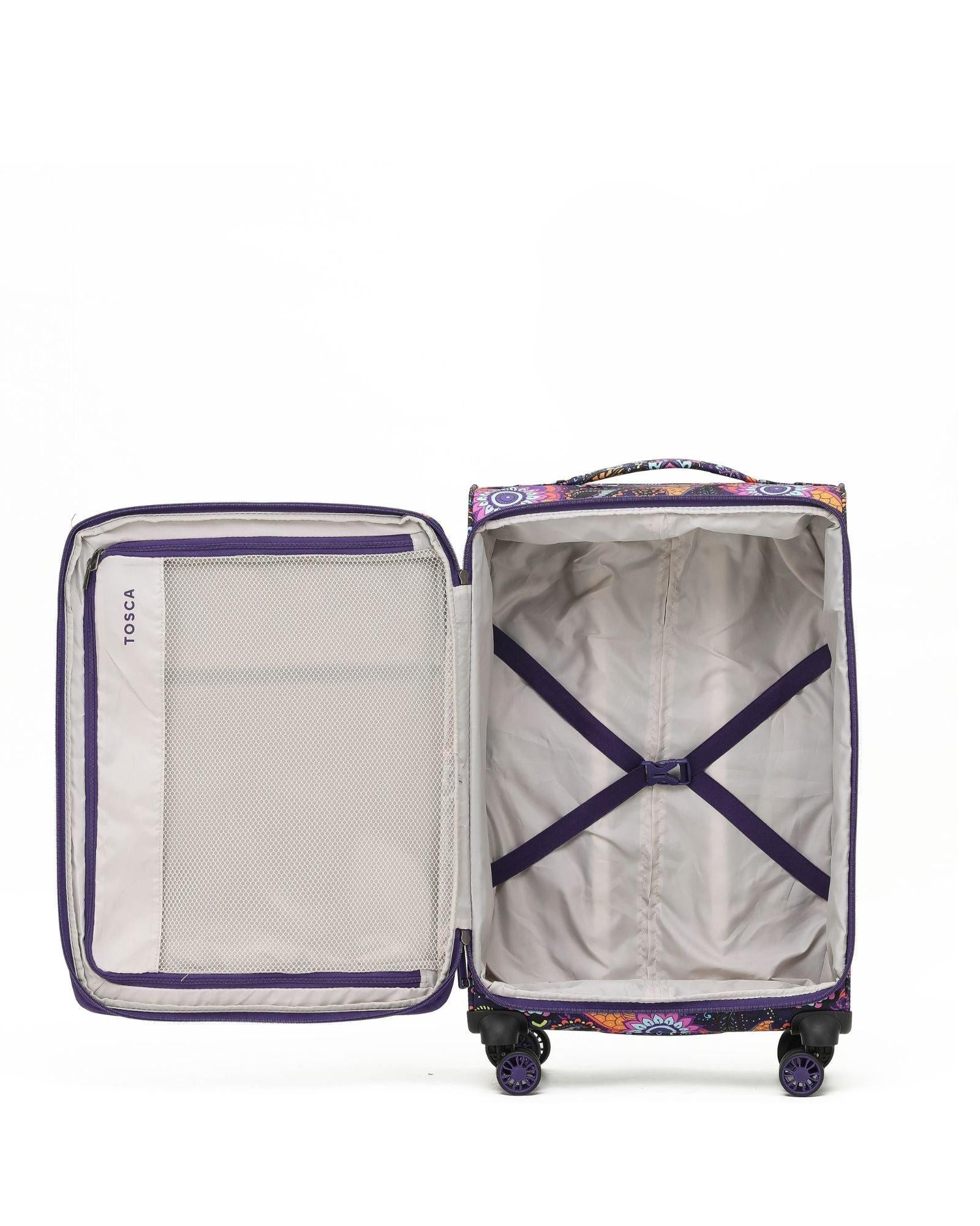 Tosca So Lite Expandable Softside Medium Spinner Suitcase - 67cm - Paisley Interior Image 4