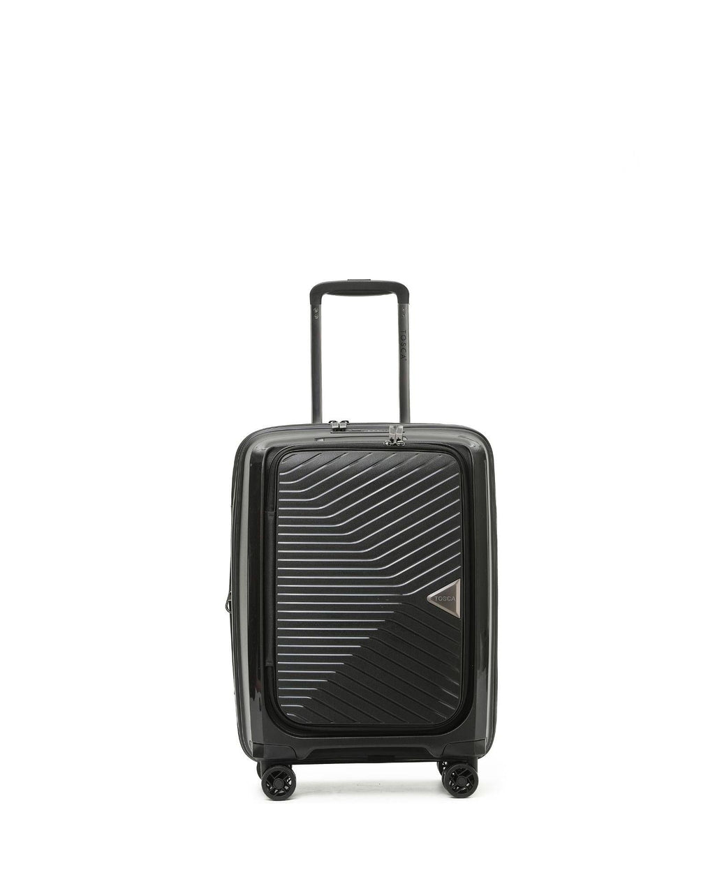 Tosca Space-X Expandable Hardside Carry-On Spinner Suitcase - 55cm - Black Front Image 2