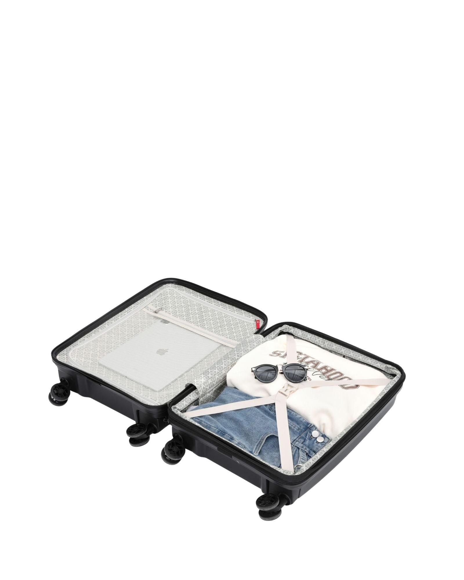 Tosca Space-X Expandable Hardside Carry-On Spinner Suitcase - 55cm - Black Interior Image 3