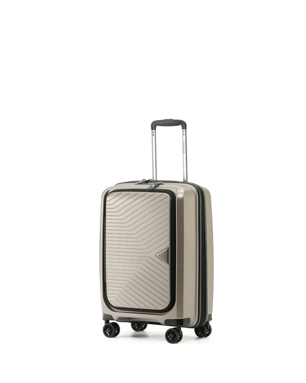 Tosca Space-X Expandable Hardside Carry-On Spinner Suitcase - 55cm - Champagne Front Left Image 1