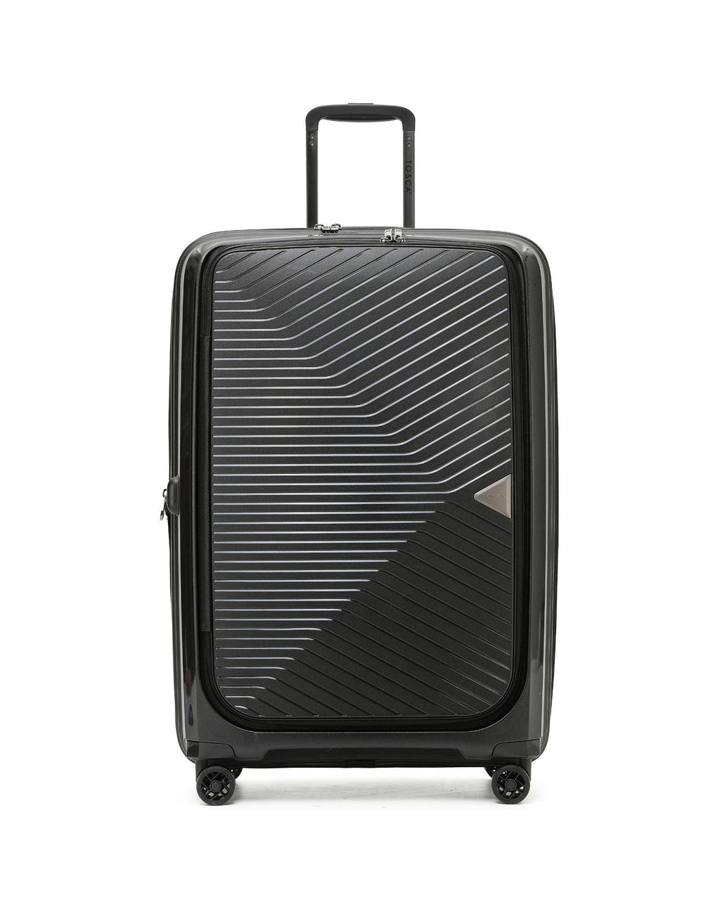 Tosca Space-X Expandable Hardside Large Spinner Suitcase - 76cm - Black Front Image 2