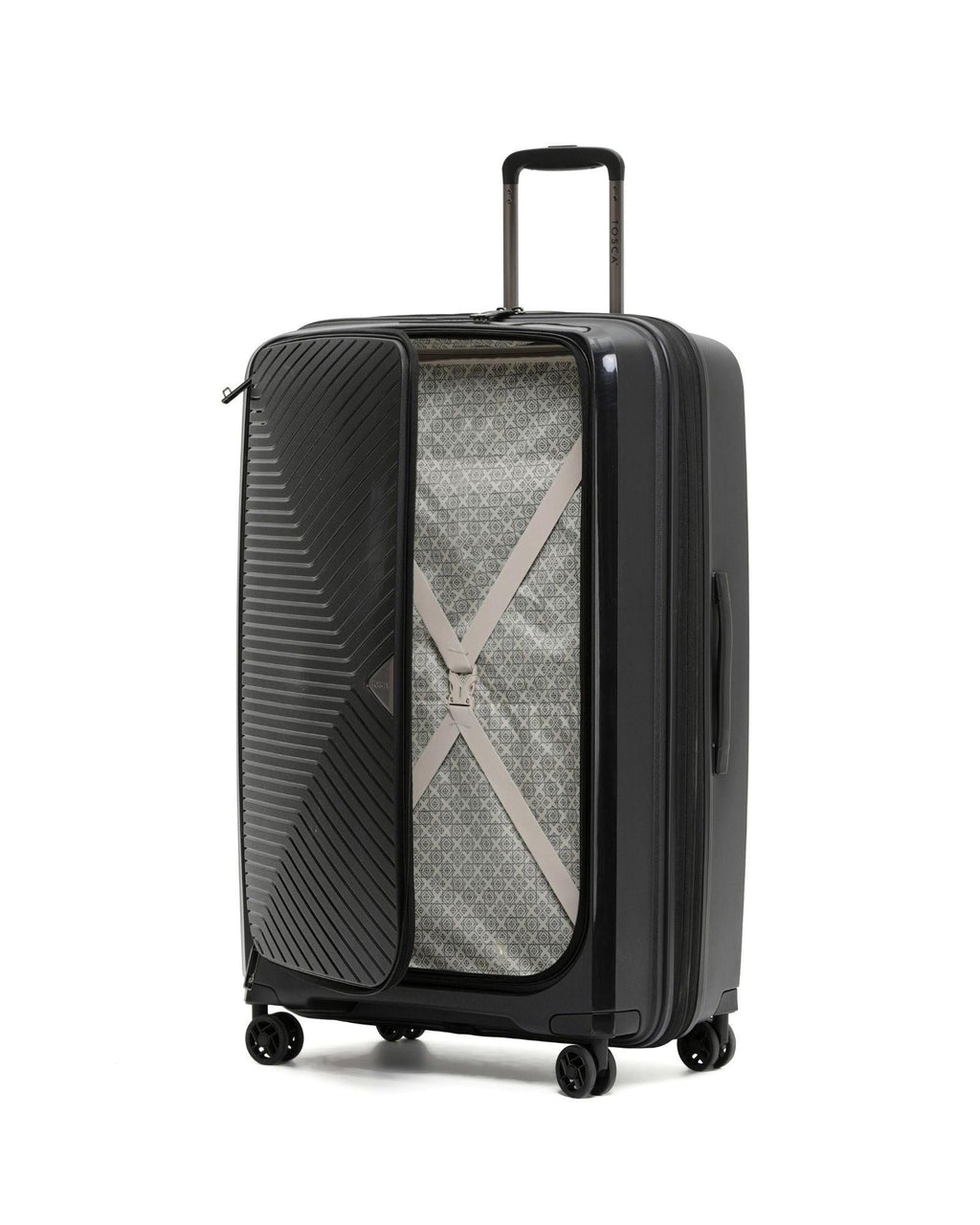 Tosca Space-X Expandable Hardside Large Spinner Suitcase - 76cm - Black Front Image 3