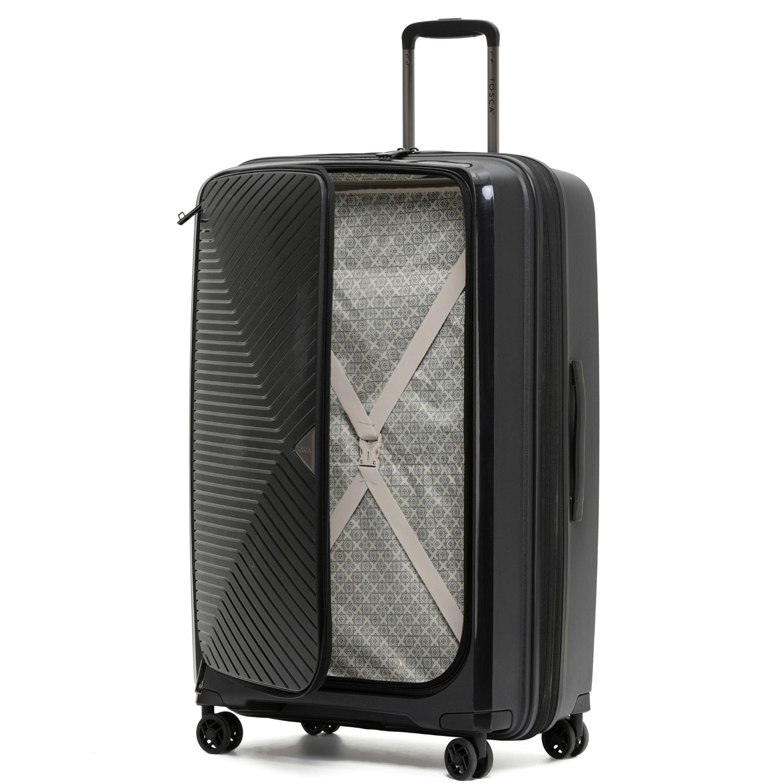 Tosca Space-X Expandable Hardside Large Spinner Suitcase - 76cm - Black