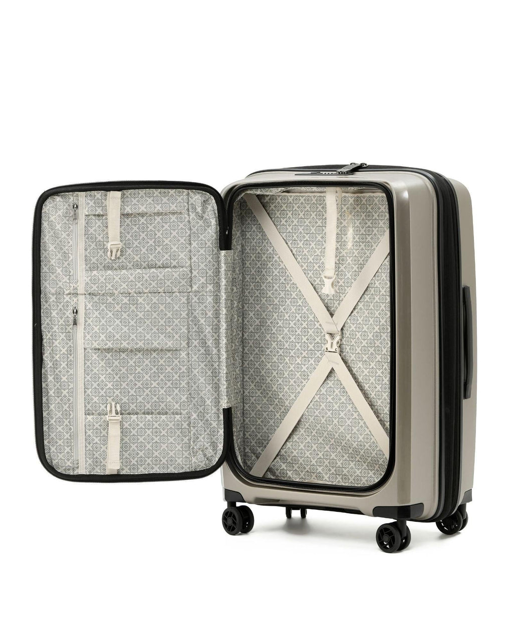 Tosca Space-X Expandable Hardside Large Spinner Suitcase - 76cm - Champagne Interior Front Image 3