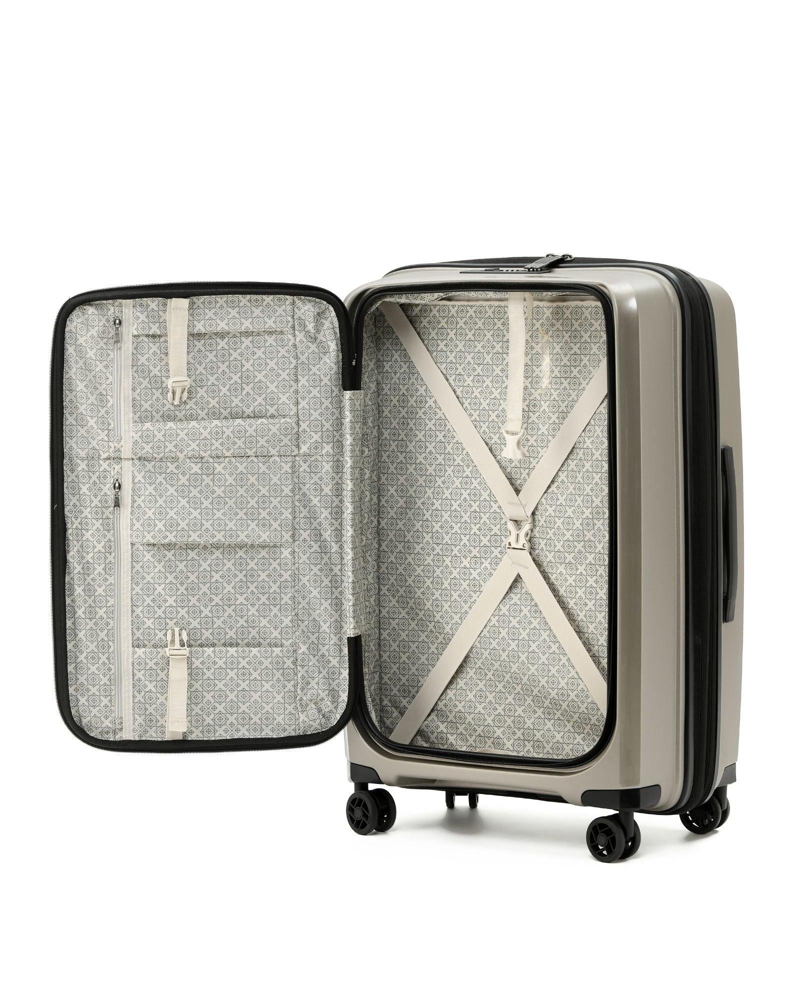 Tosca Space-X Expandable Hardside Large Spinner Suitcase - 76cm - Champagne Interior Front Image 3