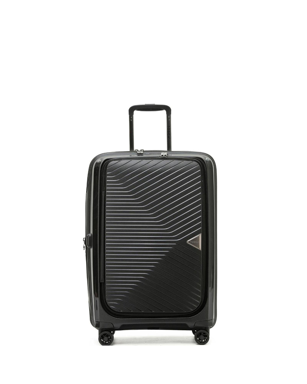 Tosca Space-X Expandable Hardside Medium Spinner Suitcase - 66cm - Black Front Image 2
