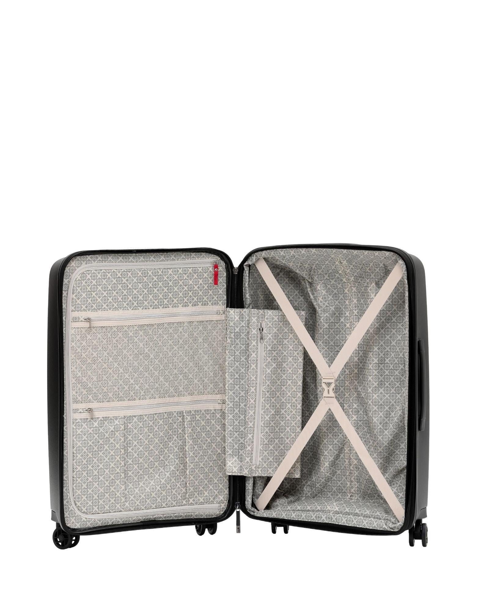 Tosca Space-X Expandable Hardside Medium Spinner Suitcase - 66cm - Black Interior Image 3