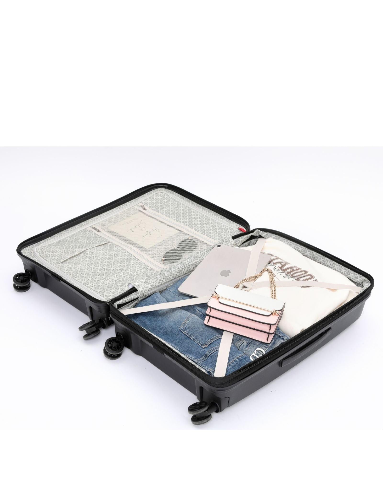 Tosca Space-X Expandable Hardside Medium Spinner Suitcase - 66cm - Black Interior Image 4