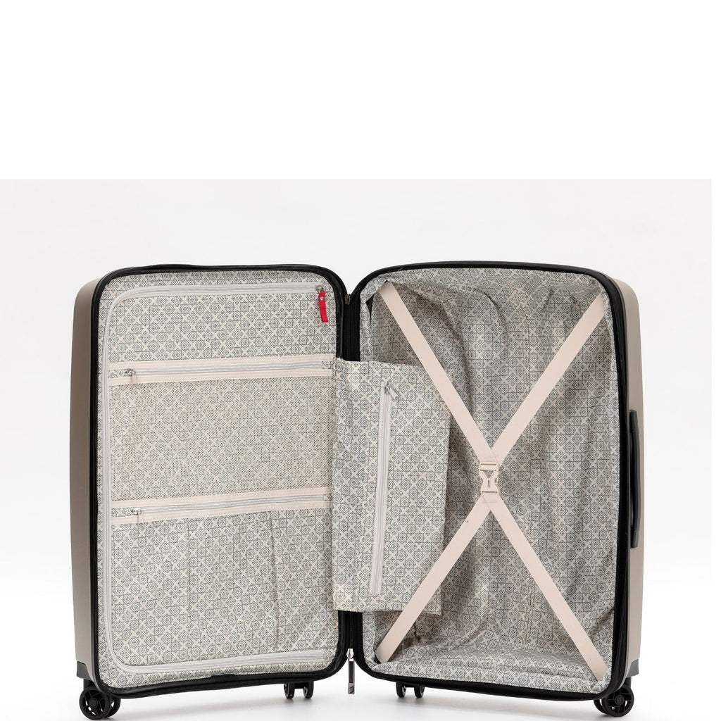 Tosca Space-X Expandable Hardside Medium Spinner Suitcase - 66cm - Champagne
