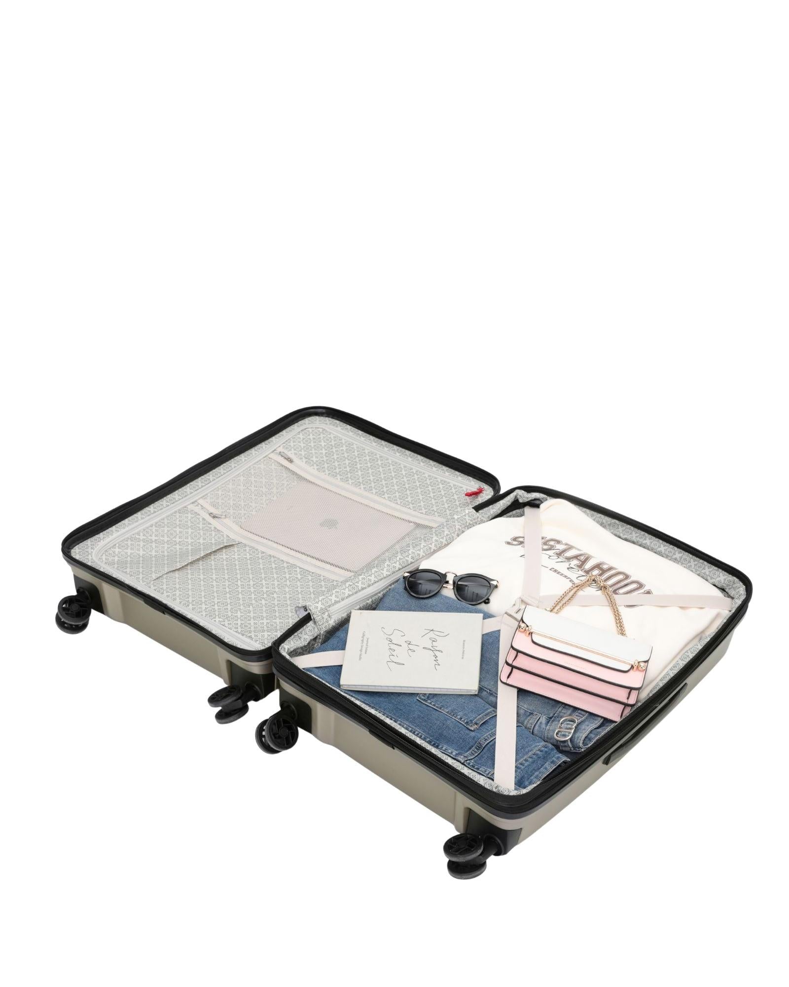 Tosca Space-X Expandable Hardside Medium Spinner Suitcase - 66cm - Champagne Interior Image 5