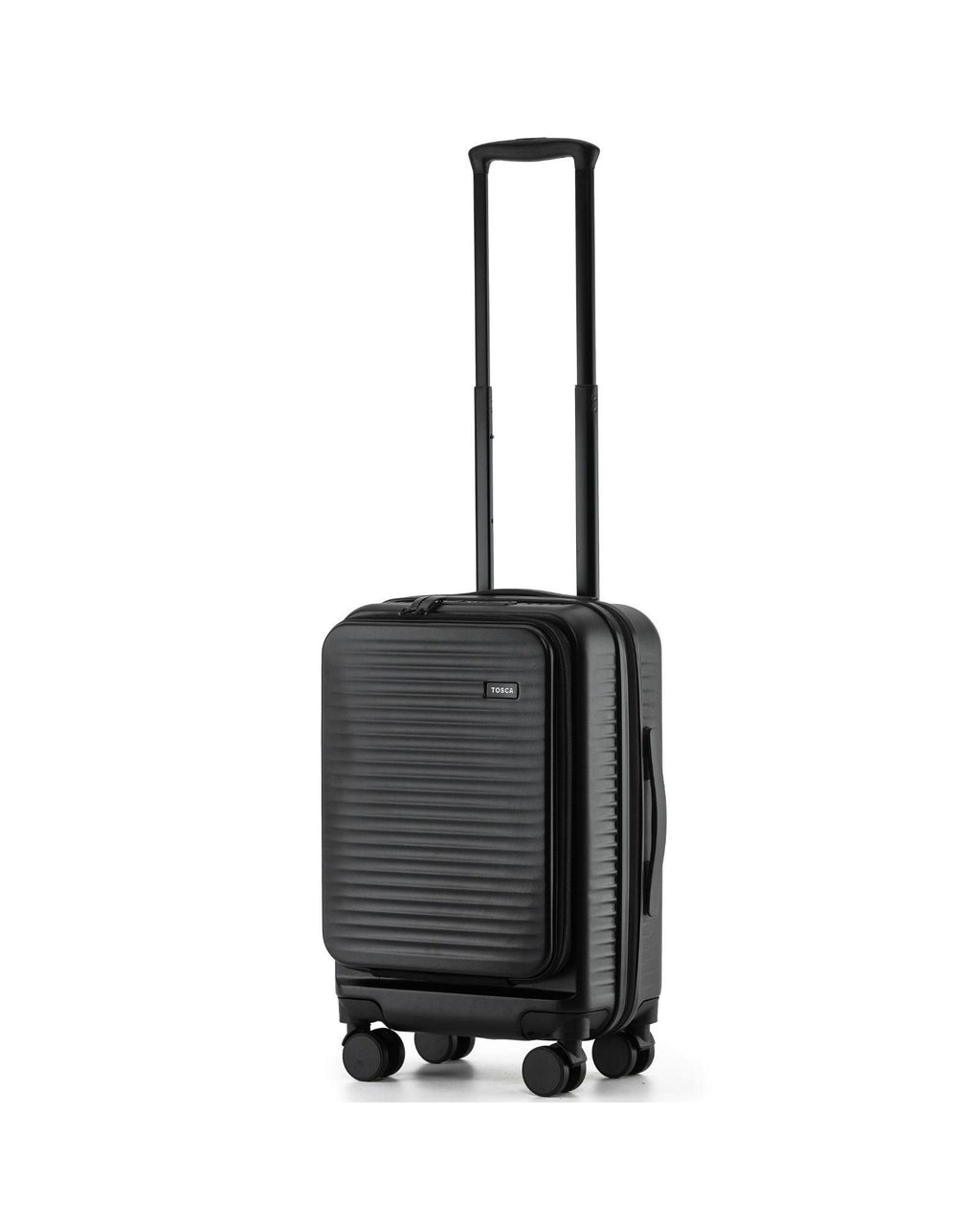 Tosca Zen Front Opening Hardside Carry-On Spinner Suitcase - 53cm - Black Front Right Image 1
