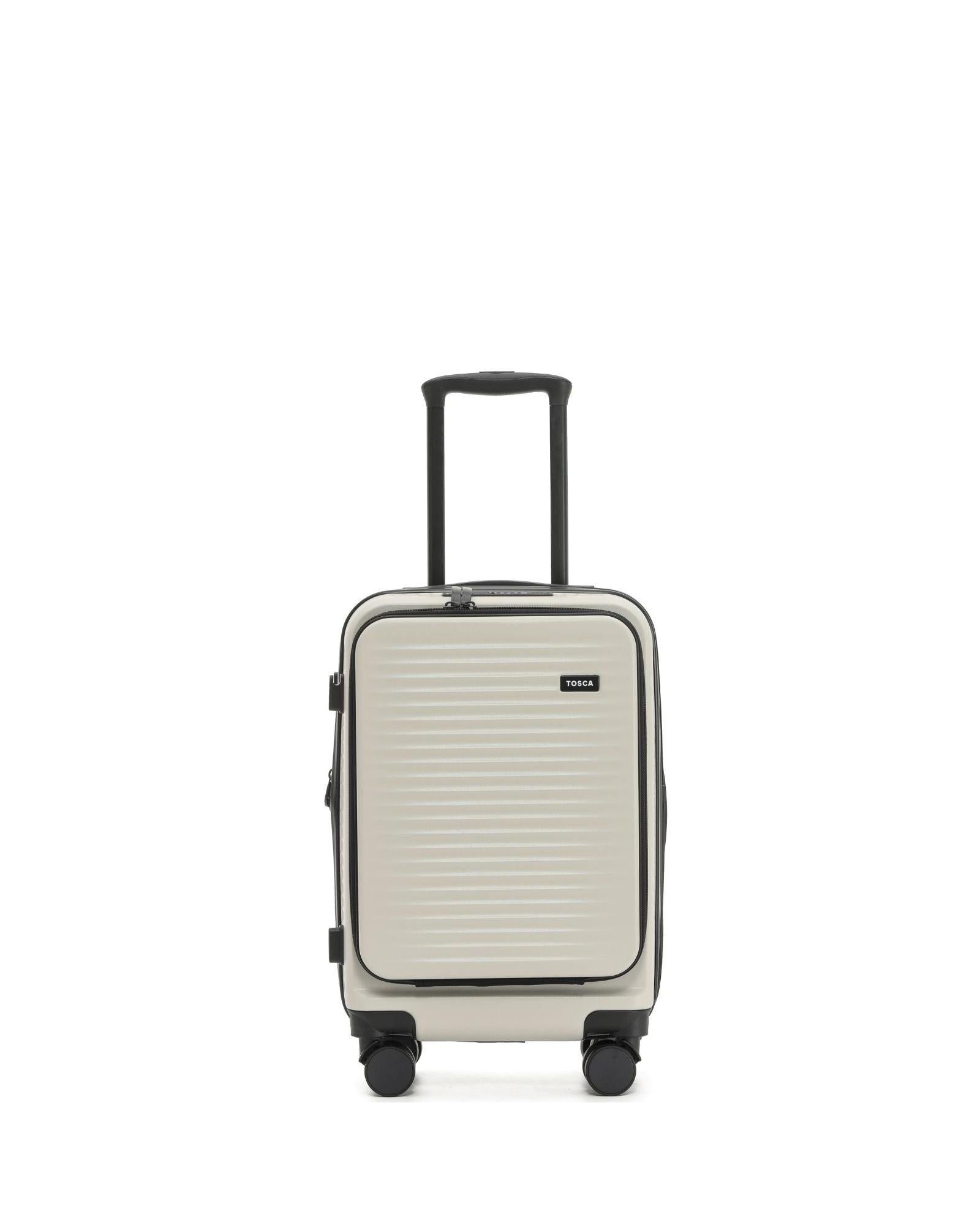 Tosca Zen Front Opening Hardside Carry-On Spinner Suitcase - 53cm - Stone Front Image 2