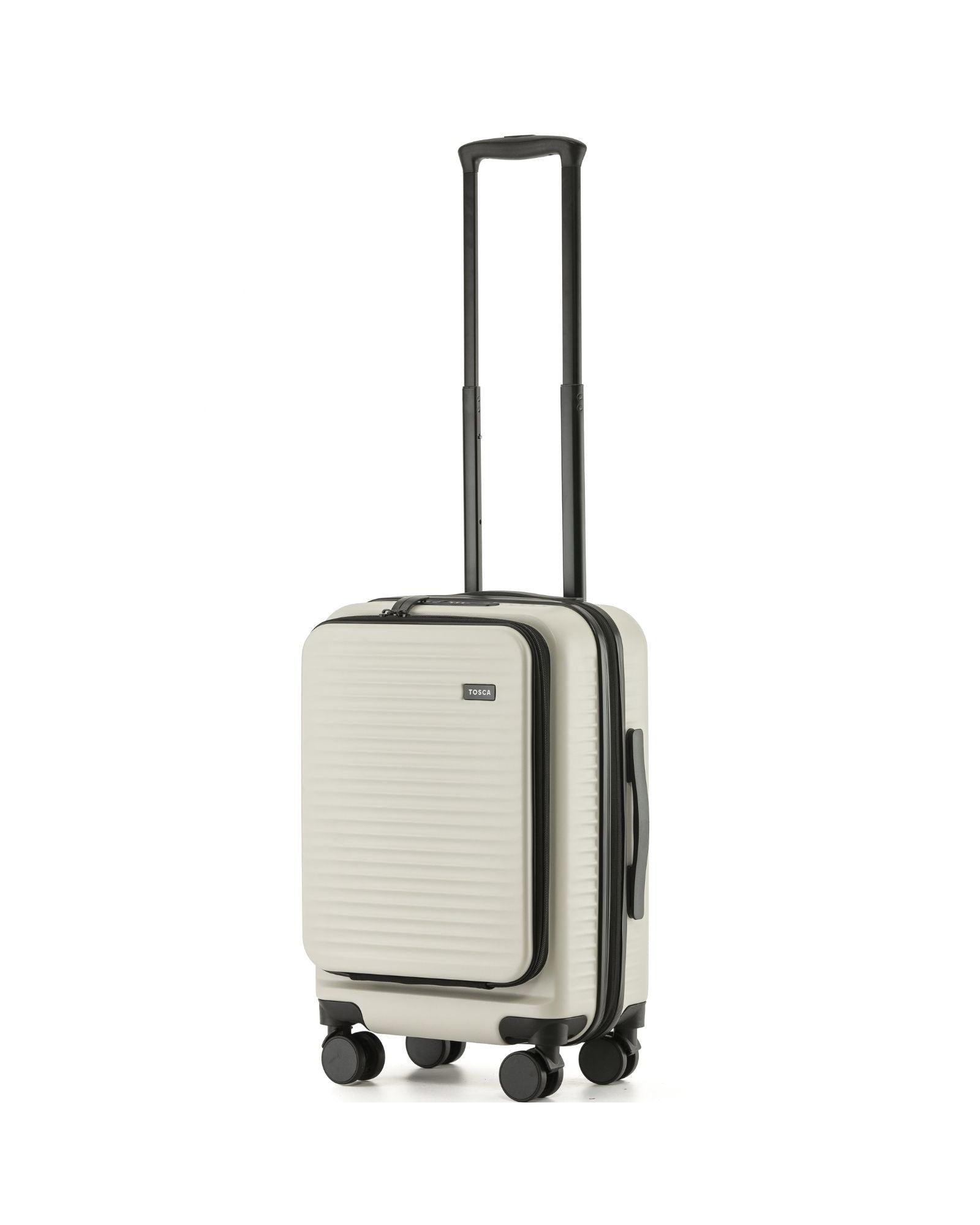 Tosca Zen Front Opening Hardside Carry-On Spinner Suitcase - 53cm - Stone Front Right Image 1
