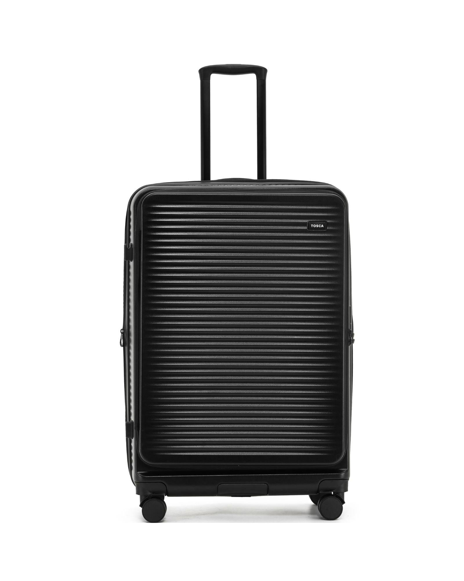 Tosca Zen Front Opening Hardside Large Spinner Suitcase - 77cm - Black Front Image 2