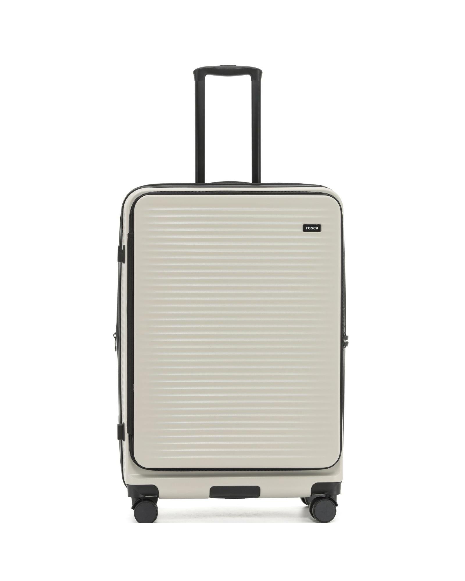 Tosca Zen Front Opening Hardside Large Spinner Suitcase - 77cm - Stone Front Image 2