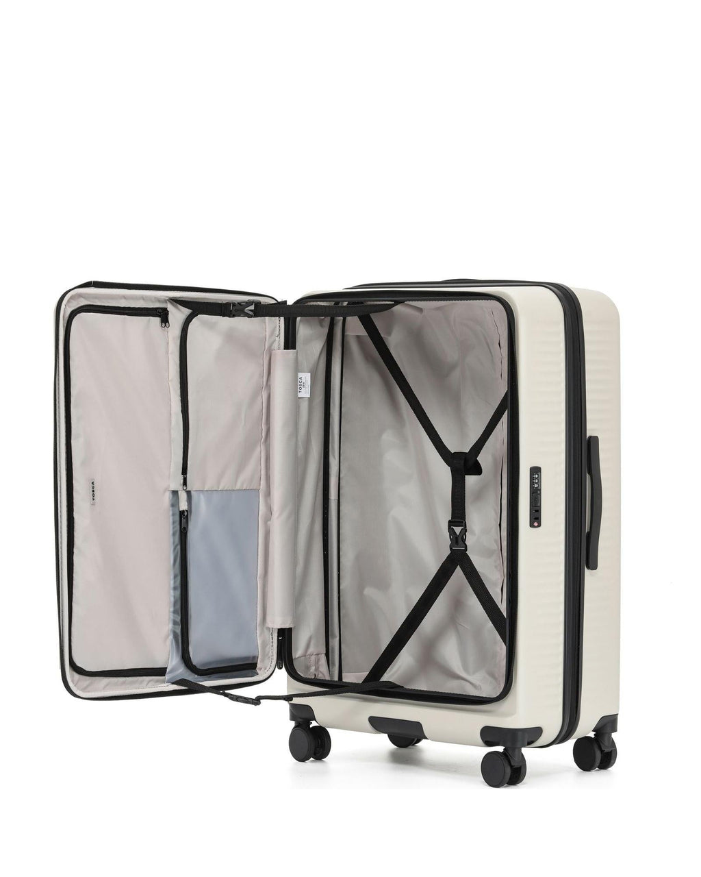 Tosca Zen Front Opening Hardside Large Spinner Suitcase - 77cm - Stone Interior Front Image 3