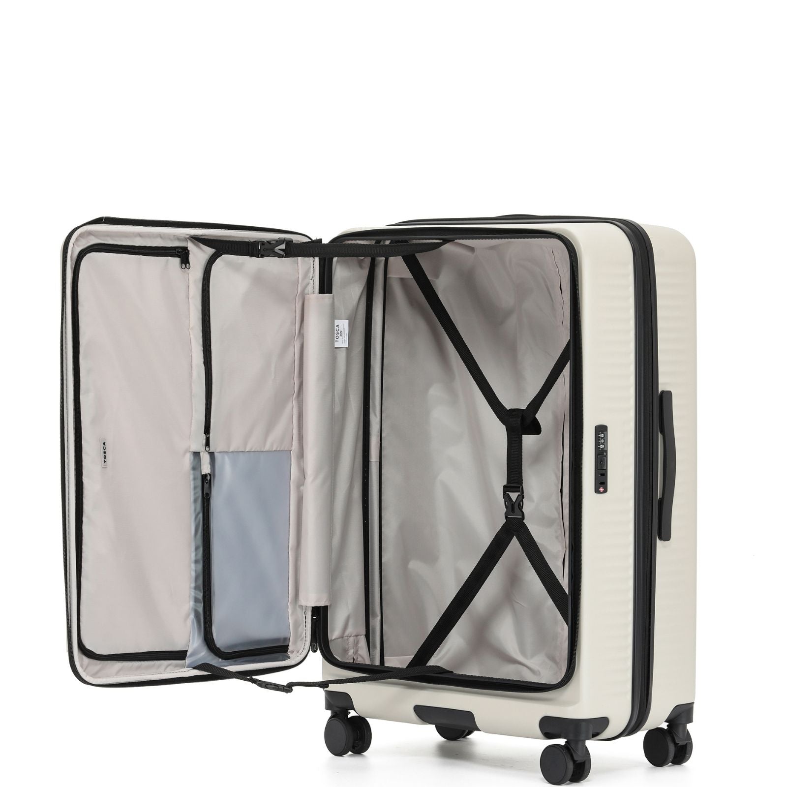 Tosca Zen Front Opening Hardside Large Spinner Suitcase - 77cm - Stone