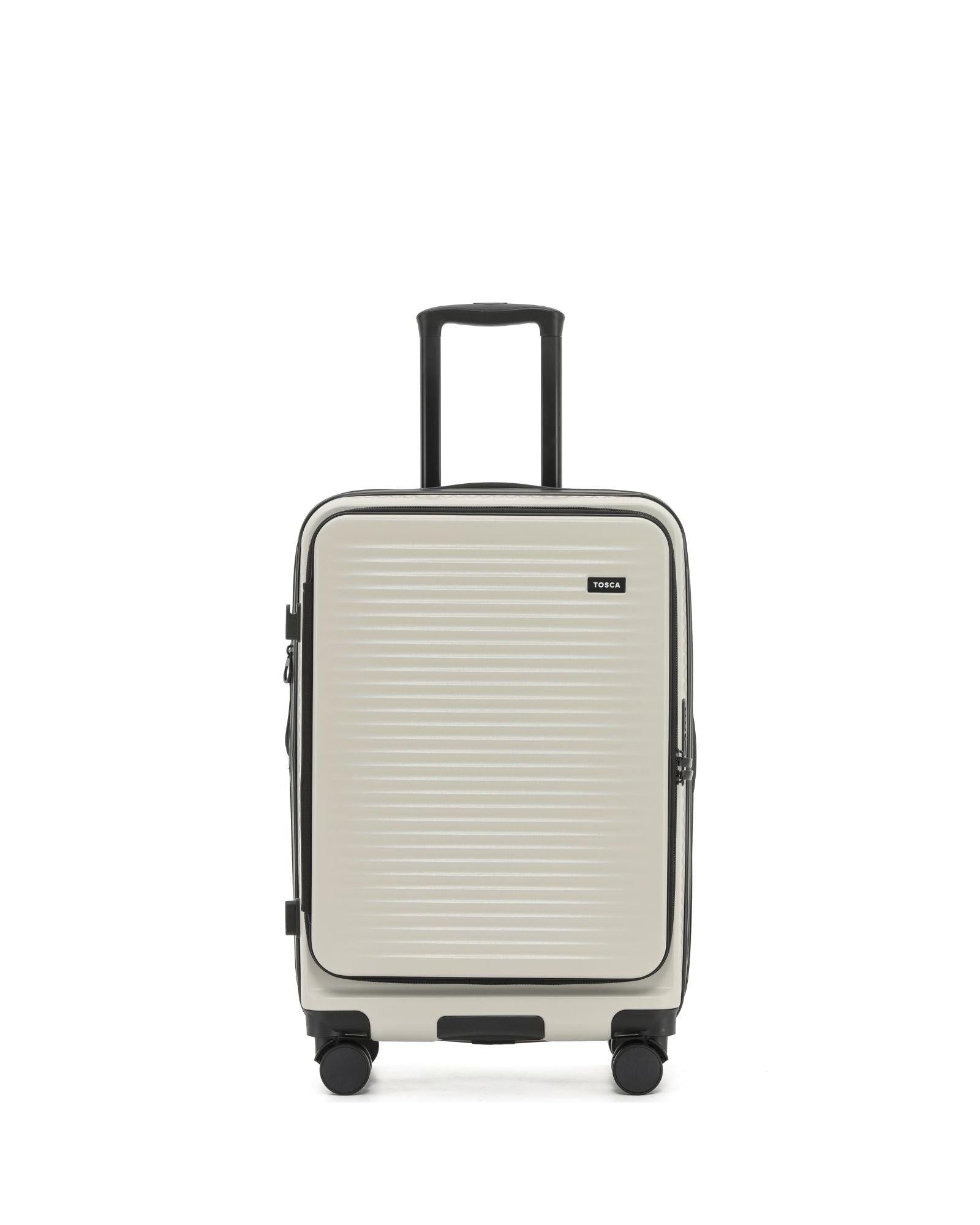 Tosca Zen Front Opening Hardside Medium Spinner Suitcase - 65cm - Stone Front Image 2