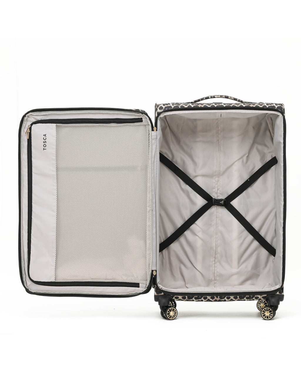 Tosca So Lite Expandable Softside Large Spinner Suitcase - 79cm - Leopard