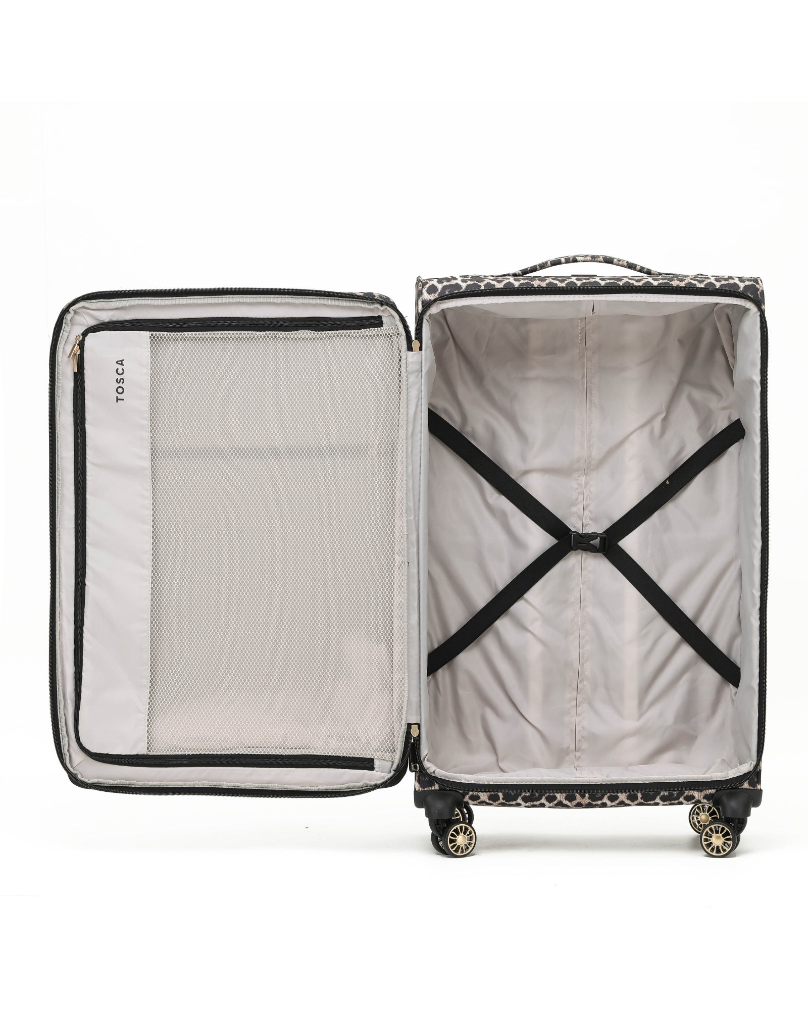 Tosca So Lite Expandable Softside Large Spinner Suitcase - 79cm - Leopard