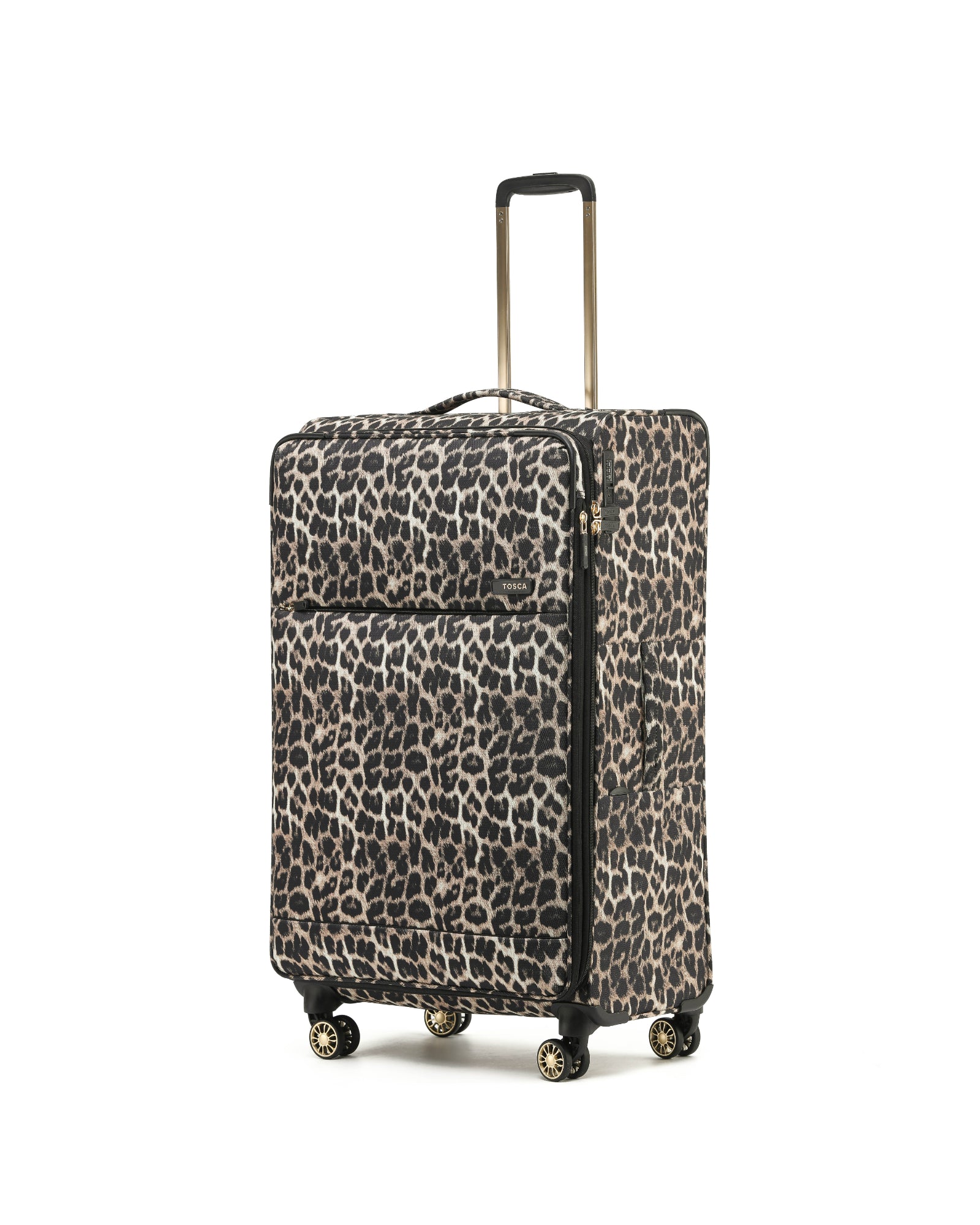 Tosca So Lite Expandable Softside Large Spinner Suitcase - 79cm - Leopard