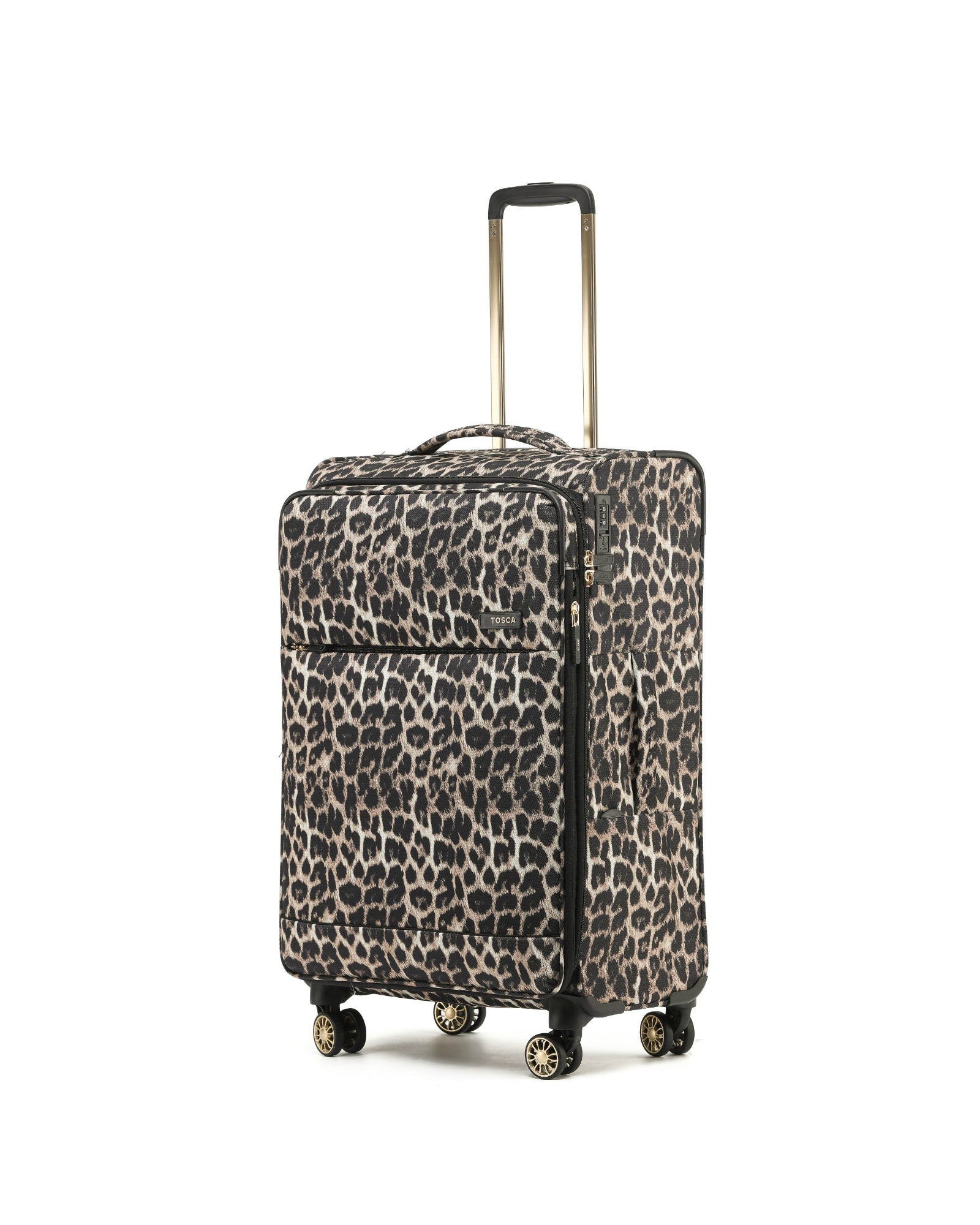 Tosca So Lite Expandable Softside Medium Spinner Suitcase - 67cm - Leopard