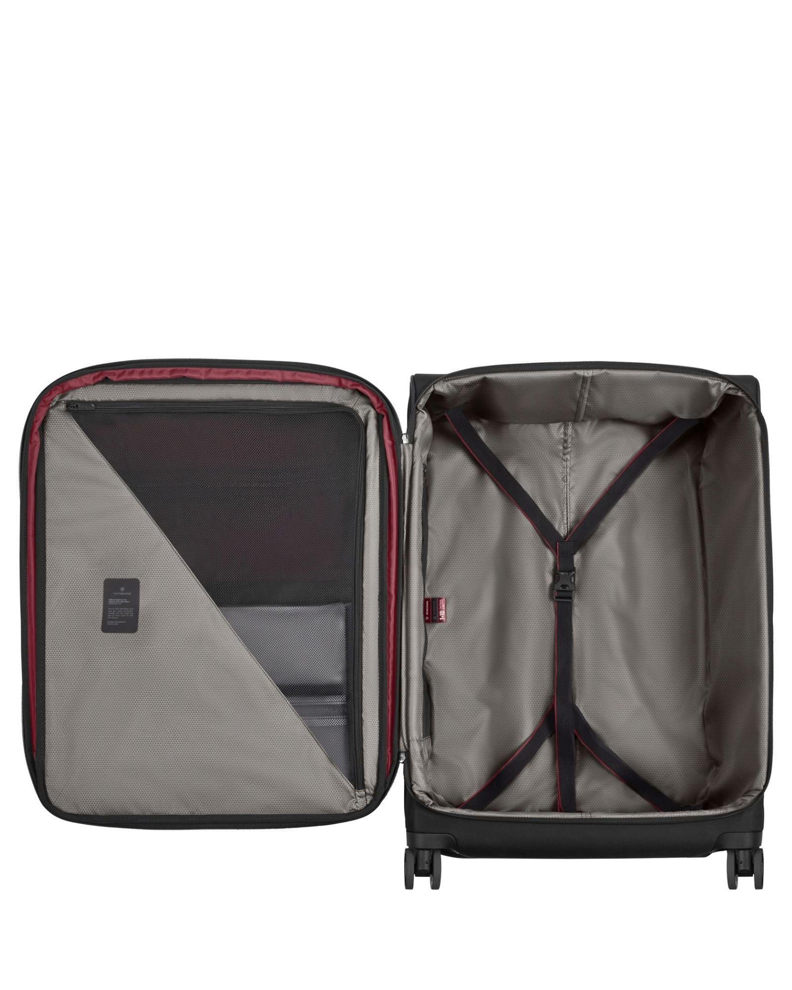 Victorinox Crosslight Softside Large 76cm Spinner Suitcase Black Interior Image 5