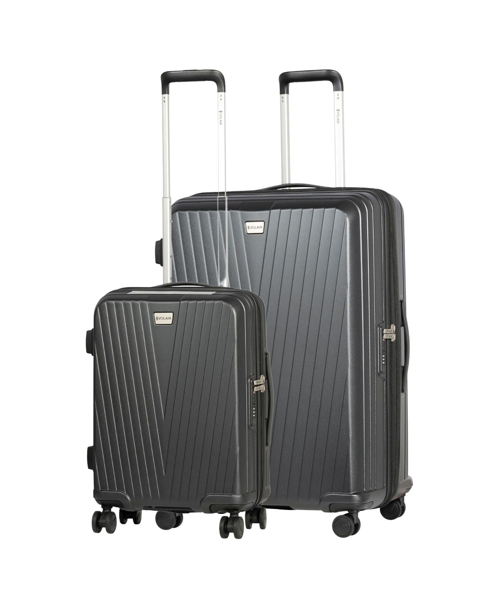 Volair Vmax Expandable Hardside 2-Piece Spinner Luggage Set - Large & Carry-On - Black Front Right Image 1