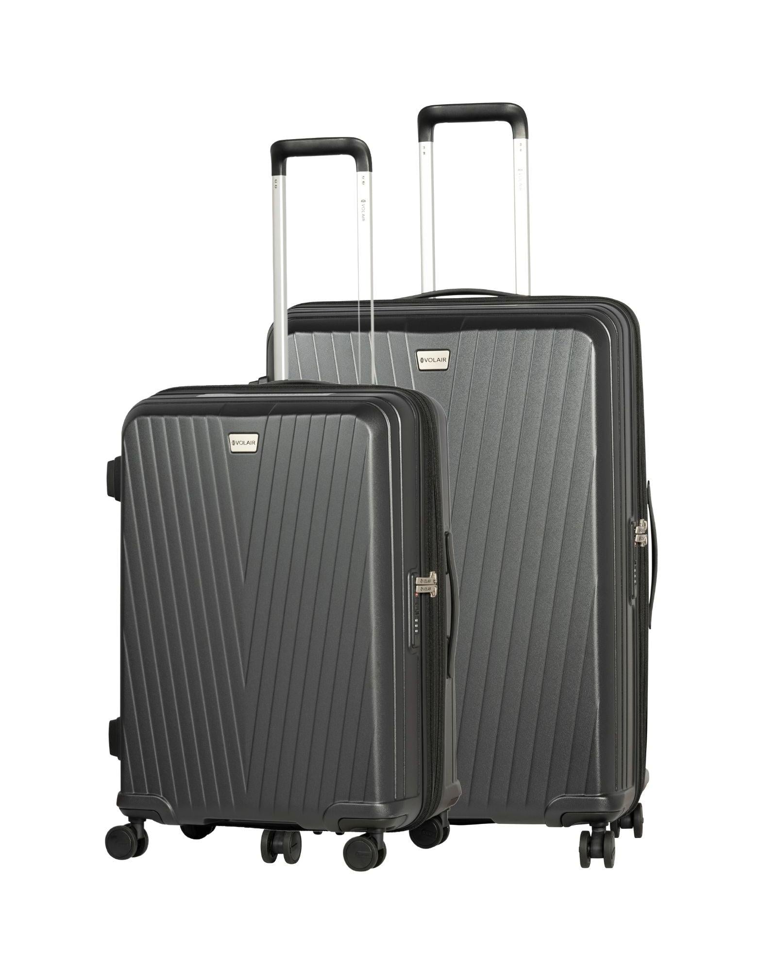 Volair Vmax Expandable Hardside 2-Piece Spinner Luggage Set - Large & Medium - Black Front Right Image 1