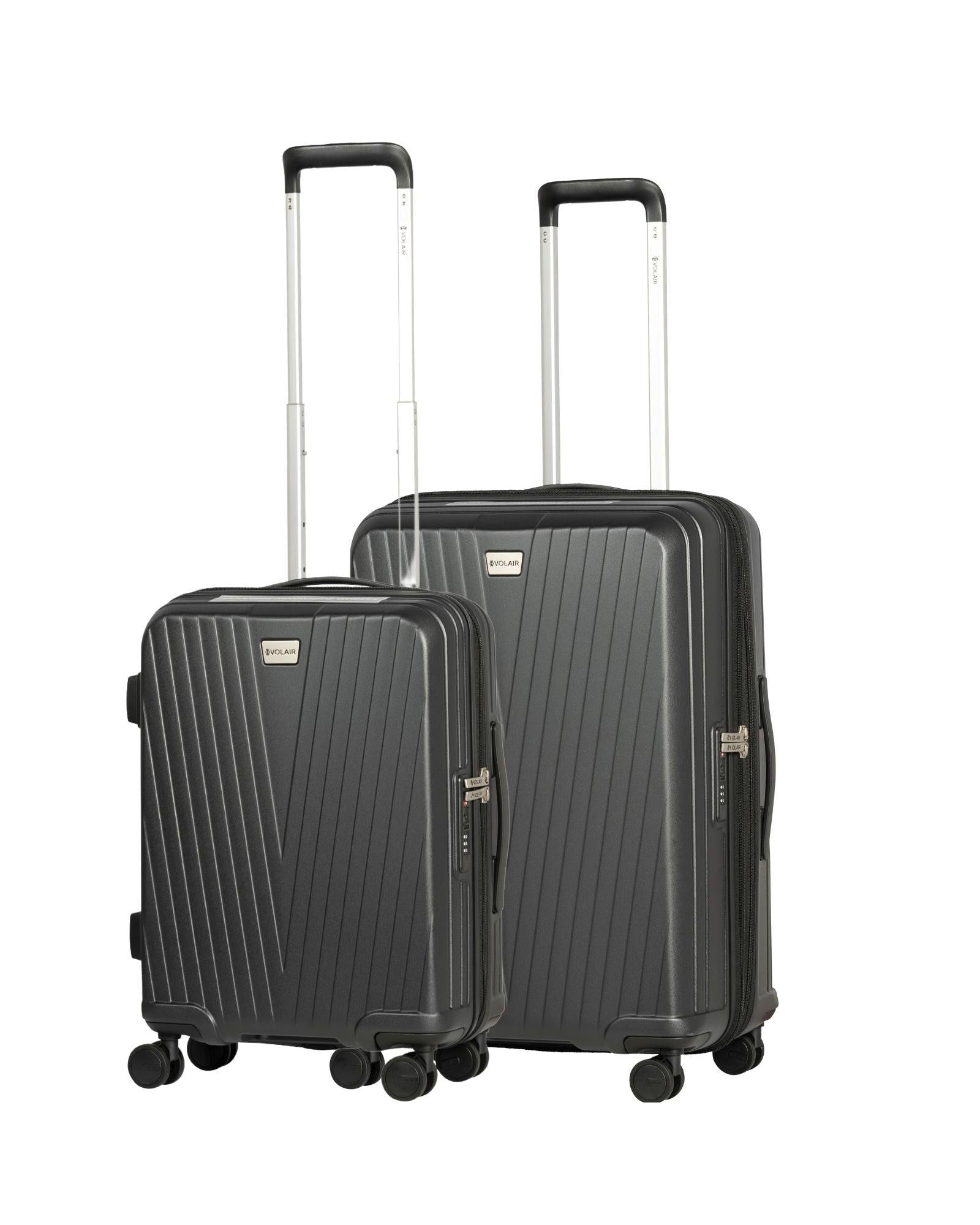 Volair Vmax Expandable Hardside 2-Piece Spinner Luggage Set - Medium & Carry-On - Black Front Right Image 1