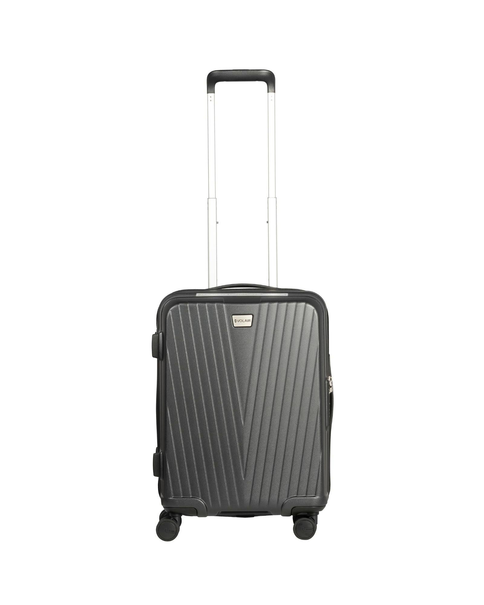 Volair Vmax Expandable Hardside Carry-On Spinner Suitcase - 55cm - Black Front Image 3