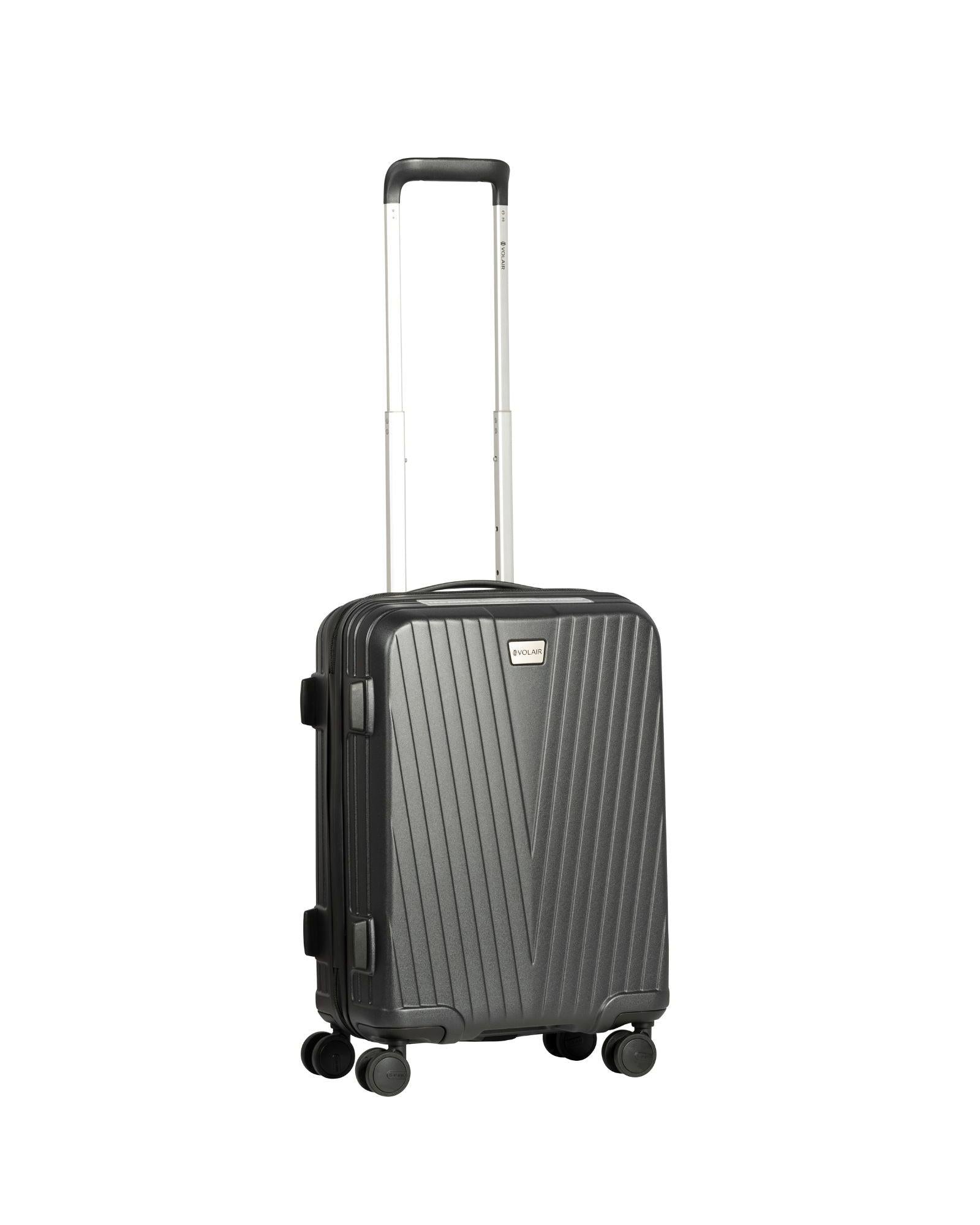 Volair Vmax Expandable Hardside Carry-On Spinner Suitcase - 55cm - Black Front Left Image 2
