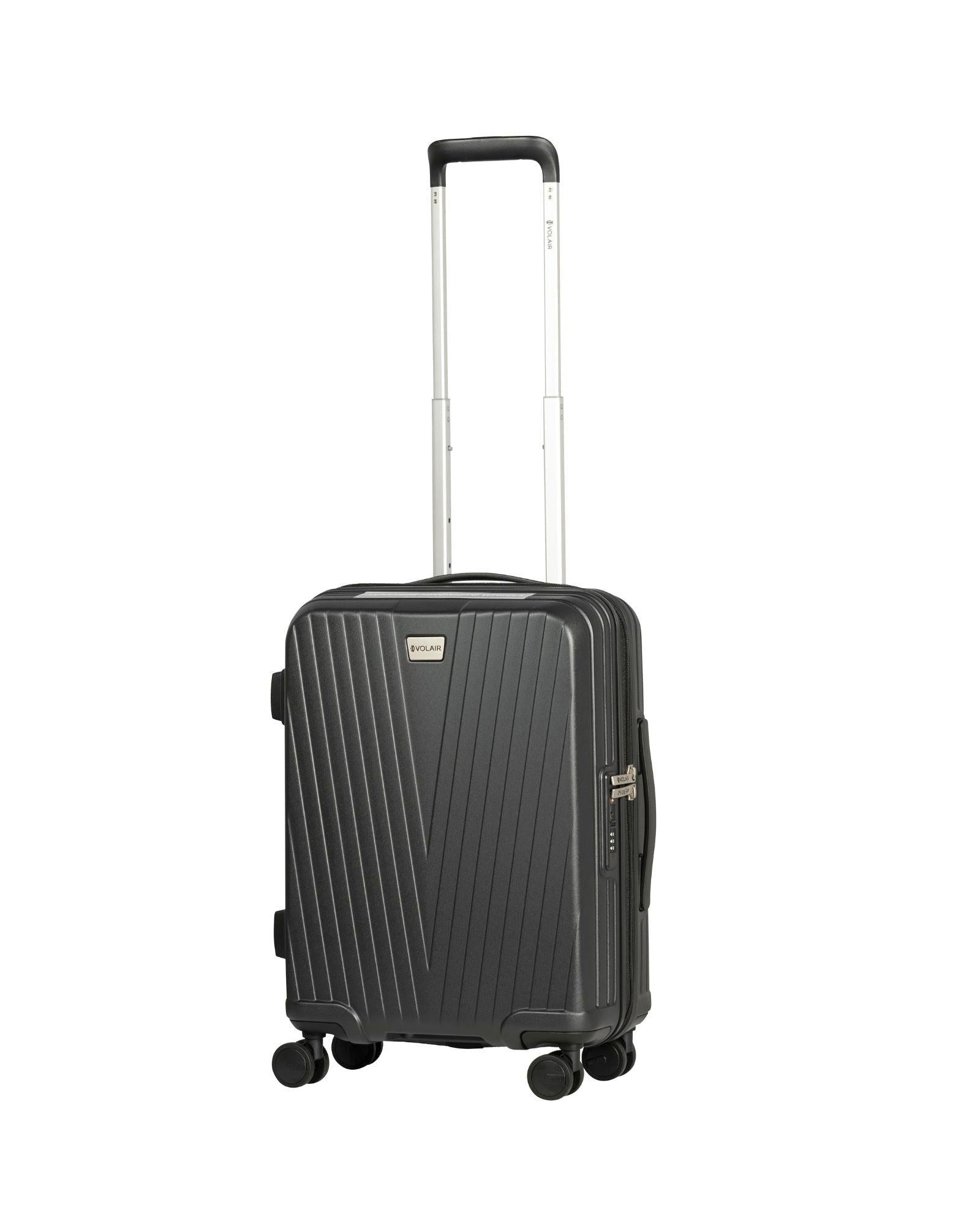 Volair Vmax Expandable Hardside Carry-On Spinner Suitcase - 55cm - Black Front Right Image 1