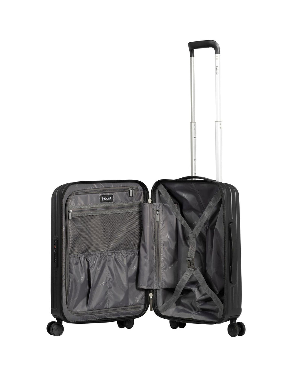 Volair Vmax Expandable Hardside Carry-On Spinner Suitcase - 55cm - Black Interior Image 5