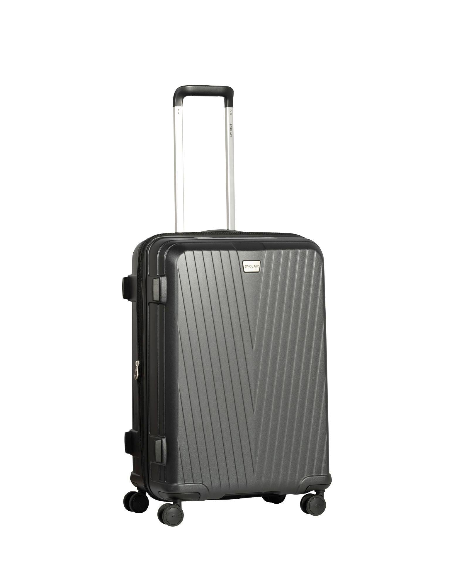 Volair Vmax Expandable Hardside 2-Piece Spinner Luggage Set - Medium & Carry-On - Black Front Left Image 2