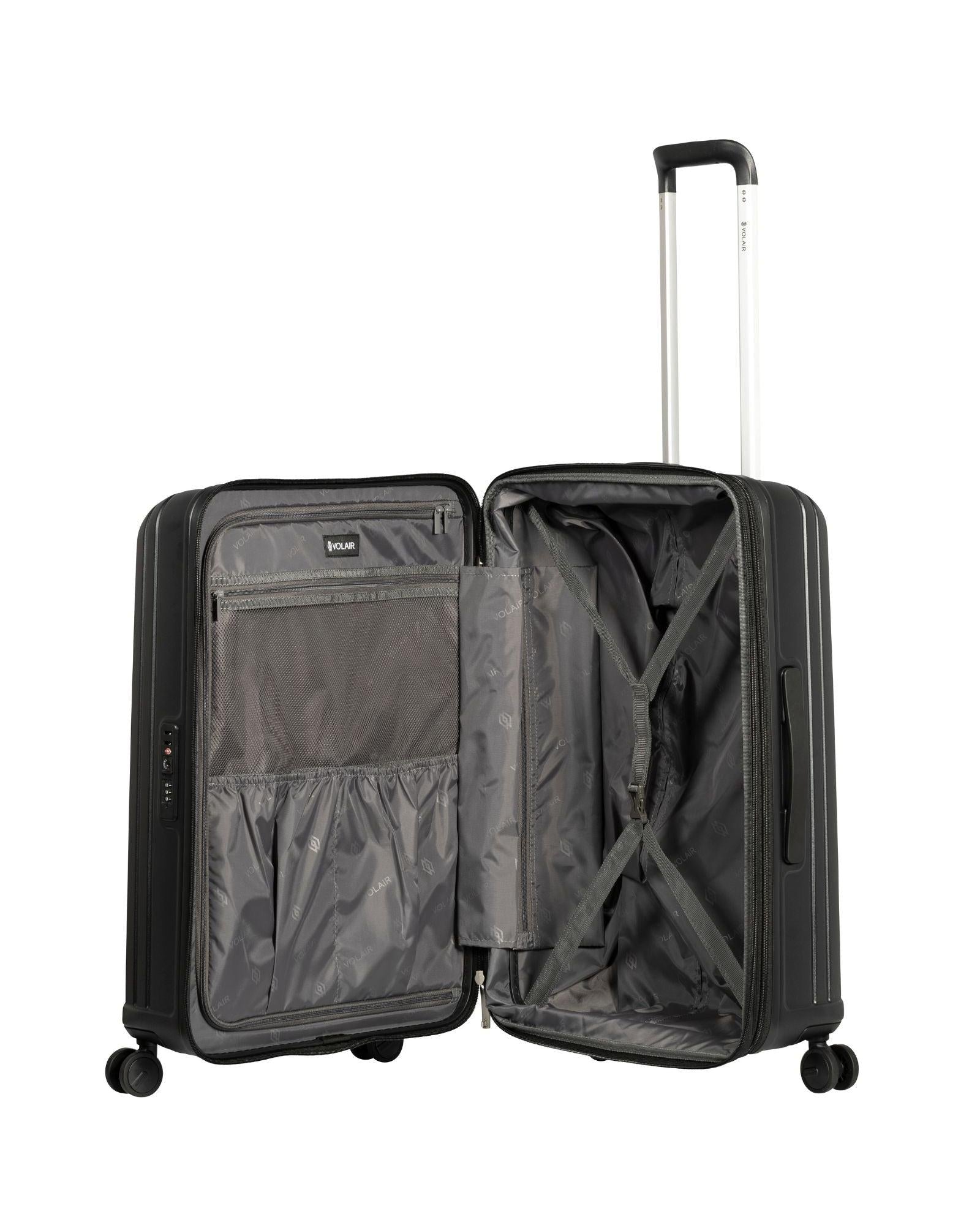 Volair Vmax Expandable Hardside 2-Piece Spinner Luggage Set - Large & Medium - Black Interior Image 5